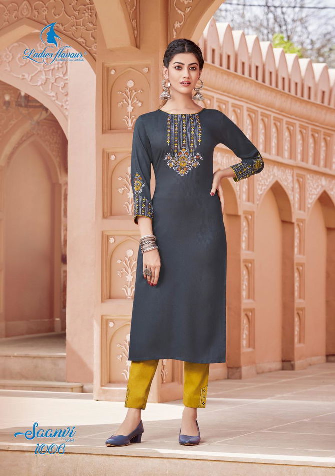 Ladies Flavour Saanvi 4 Exclusive Designer Kurti With Bottom Collection